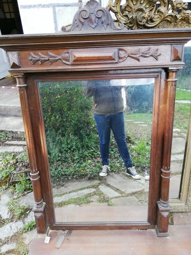 Miroir cheminée bois - miroir,