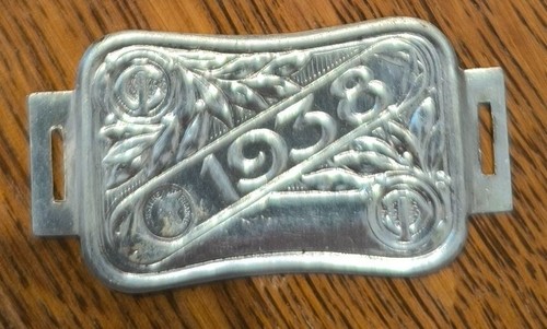 Plaque fiscale 1938 velo - plaque,