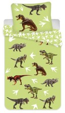 Animal Déco - Parure de Lit Bébé Coton Réversible Dinosaure - Housse de Couette 