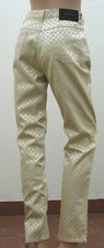 VERSACE CLASSIC V2 pantaloni donna vintage 5 tasche jeans beige oro vita alta