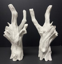 Roost All White Porcelain Tree Branches Modern Art Pottery Sculpture Set Of 2