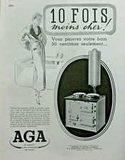PUBLICITÉ DE PRESSE 1937 LA CUISINIÈRE AGA FONDERIES DE ROSIÈRES A BOURGES