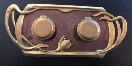Encrier double art nouveau - encrier,
