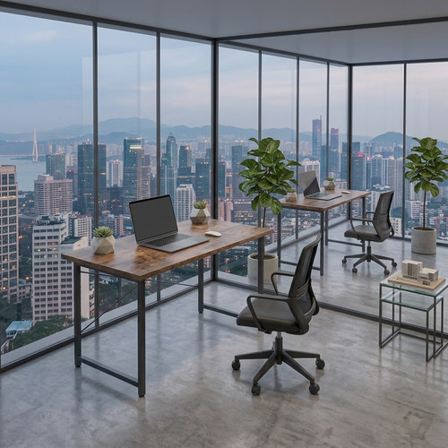 Bureau industriel chic 120cm - industriel,