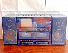 Matsui MCR555 Very Rare Boombox TV Radio DOUBLE Tape Cassette WORKING! REMOVABLE