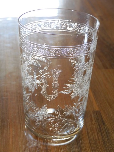 Verre gobelet cristal lettre - -verre,