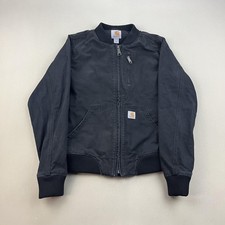 Carhartt Bomber Jacket Womens XS Black Rugged Flex Crawford Relaxed Fit Full Zip