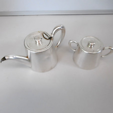 ancienne theiere et sucrier metal argente felix freres