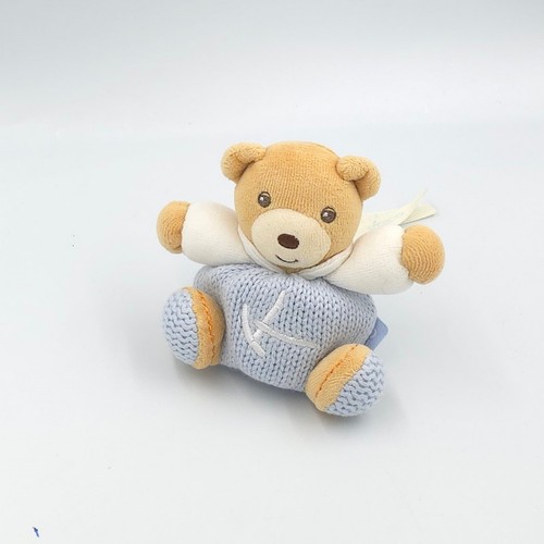 Mini doudou ours blanc bleu - ours,