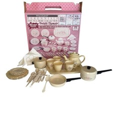Pfaltzgraff Perennials Child’s Tea Rose Set Collection Portable Playmates 42 Pc
