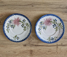 2 ANCIENNES GRANDES SOUS TASSES EN FAIENCE DE CHAROLLES - FIN XIX DEBUT XXEME