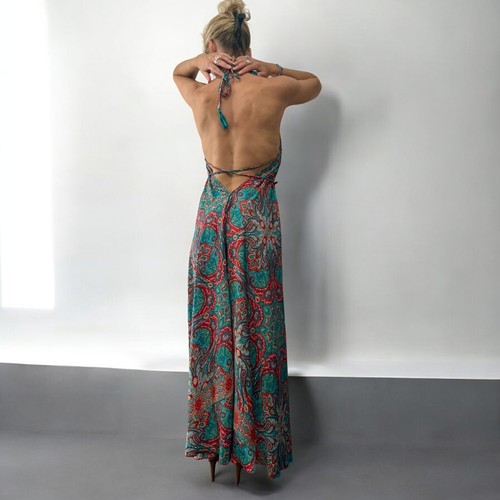 Robe longue 100 - soie, dos