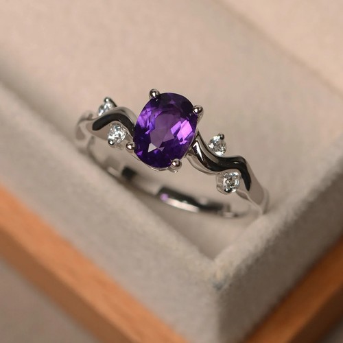 Bague améthyste violette - en,