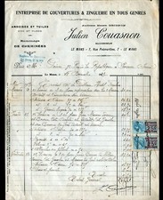 LE MANS (72) ZINGUERIE RAMONAGE COVER ""GRIGNON / Julien COUASNON"" in 1923