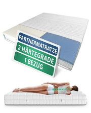 Matelas Partner lit double 160x200 180x200 200x200, 2 degrés de dureté H1 H2 ...