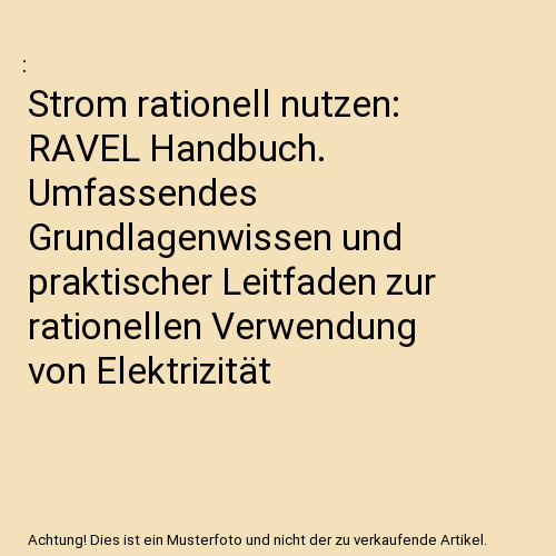 Strom rationell nutzen - :, ravel