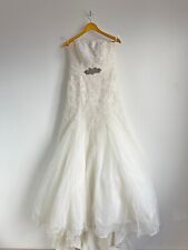 Pronovias Barcelona Strapless A-Line Laces Wedding Dress Gown US12/ UK14/ IT48