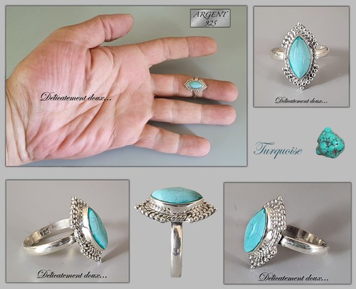 Bague argent 925 - 925, larimar
