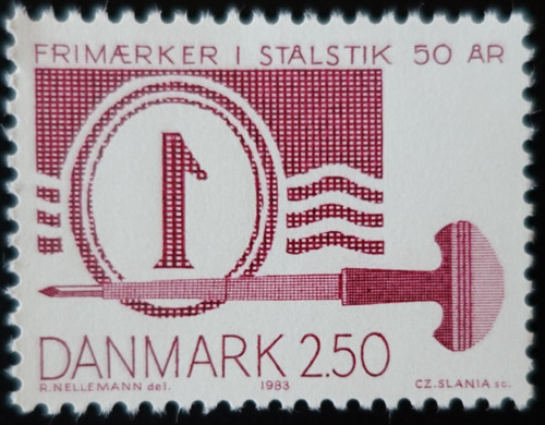 Timbre danemark 1er - timbre,
