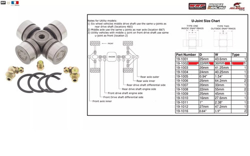 Croisillon cardan joints - de, u-joints