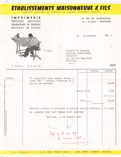 1963 imprimerie papeterie - imprimerie,