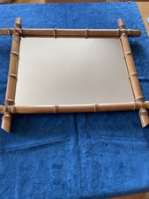 Grand ancien miroir bambou