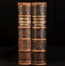 1867 2 Vol DICTIONNAIRE National de la Langue Francaise Bescherelle