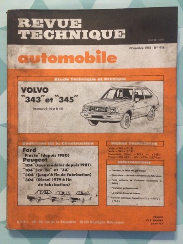 Revue technique volvo - revue, 343