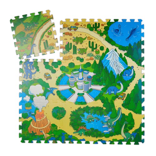 Tapis jeu puzzle mousse - de, en