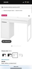 Ikea MICKE Desk, White, 41 3/8x19 5/8" – Sleek, Compact, and Functional