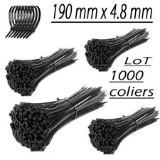 lot 1000 Colliers Serrage 190 mm x 4,8 mm Attache Câble  Rilsan Nylon 