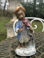 Singe  Musicien Porcelaine