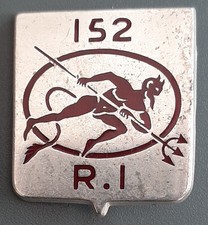 Insigne Badge 152° RI Diables Rouges Régiment Infanterie ORIGINAL FRAISSE G.477