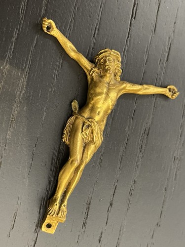 Christ crucifix bronze - christ, doré