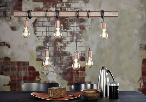 Lustre vintage rustique - lustre,