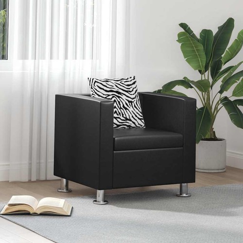 Fauteuil cube cuir - en,