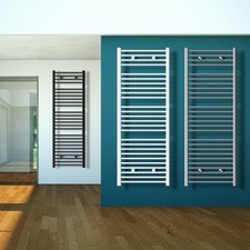 Chauffage sèche-serviettes radiateur blanc / chrome / anthracite droite courbe