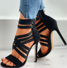 Escarpin noir talon chaussure femme mode stylé cheville été pas cher haut noire