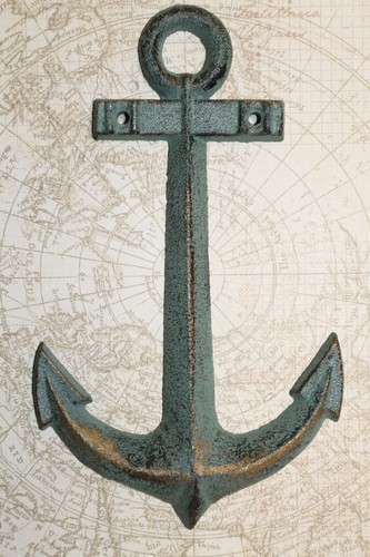 Large metal anchor - metal, wall