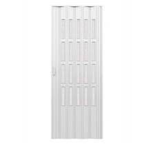 PORTE PLIANTE ACCORDÉON D'INTÉRIEUR DE PVC AVEC VERRE POIGNÉE 82x220 BLANC