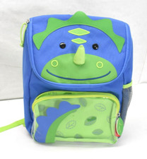 Skip Hop Zoo Big Kid Backpack Green & Blue Dinosaur Dino 9.75" x 4.25" x 13"