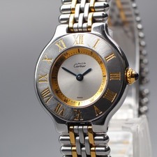 [Exc+4] Vintage Cartier Must de Cartier 21 1340 28mm Qz Women's Watch From JAPAN