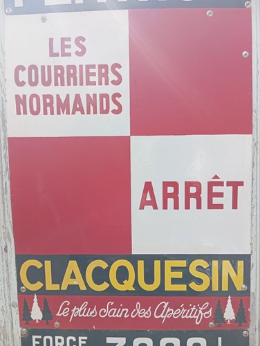 Ancienne plaque emaillee arret - emaillee,