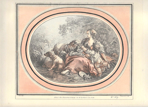 Gravure xviii scène - ,