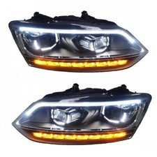 2 feux phare avant led pour VW POLO 5 6R phase 1 de 2009 à 05/2014