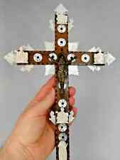 MAGNIFICENT CROSS OF JERUSALEM EARLY NINETEENTH MOTHER-OF-PEARL & WOOD OLIVE TREE INLAY 36cm