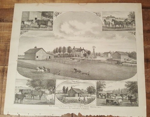 Ancien acier gravure rouge - ancien,