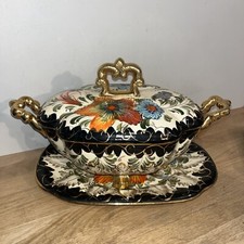 Ancienne Ensemble Soupière Céramique D’Art H.Bequet Quaregnon Made In Belgium 