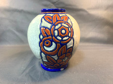 Ancien vase Art Déco en céramique de Belgique BOCH la louvière