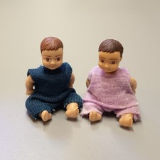 Lundby Modern People BABY TODDLER DOLL Figure Lot of 2 Twins Babies Dollhouse